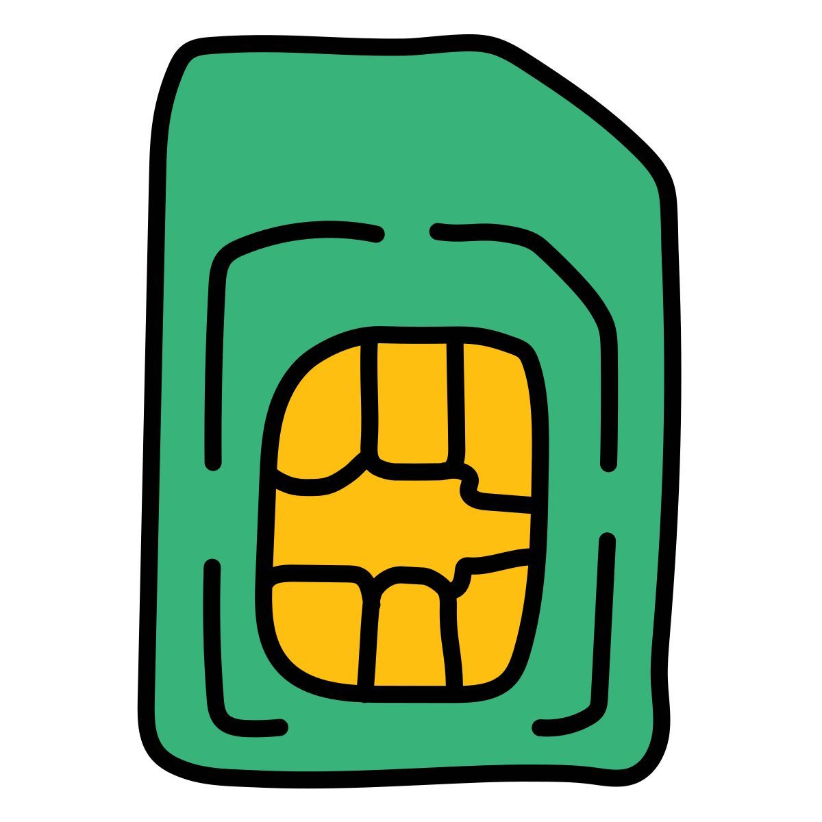 doodle style scheda sim icon
