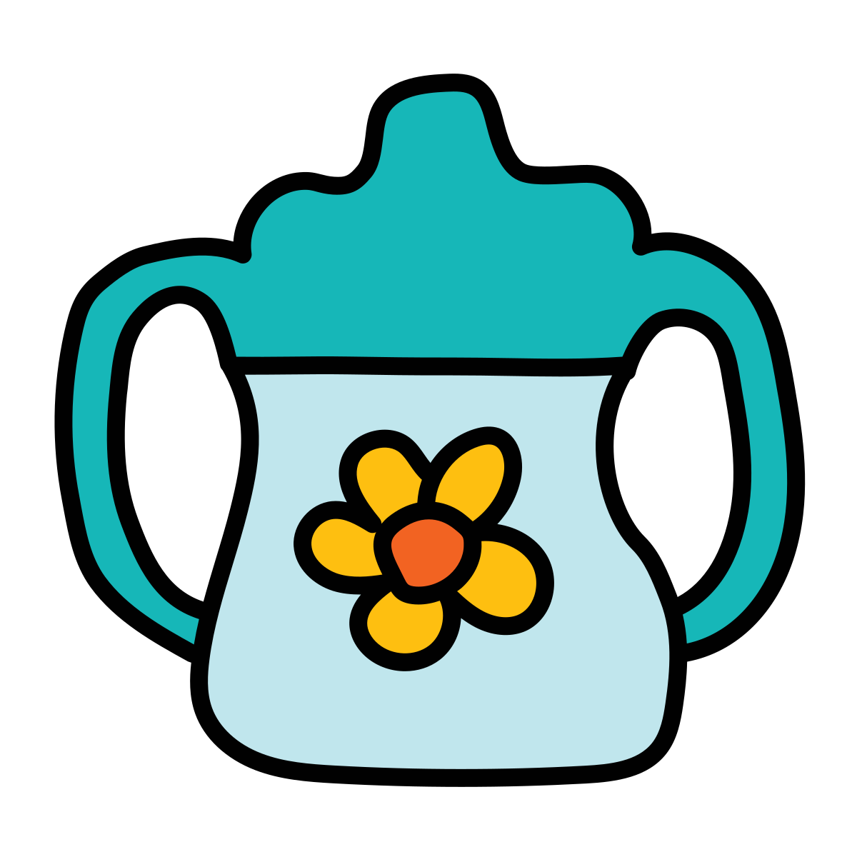 doodle style sippy cup icon