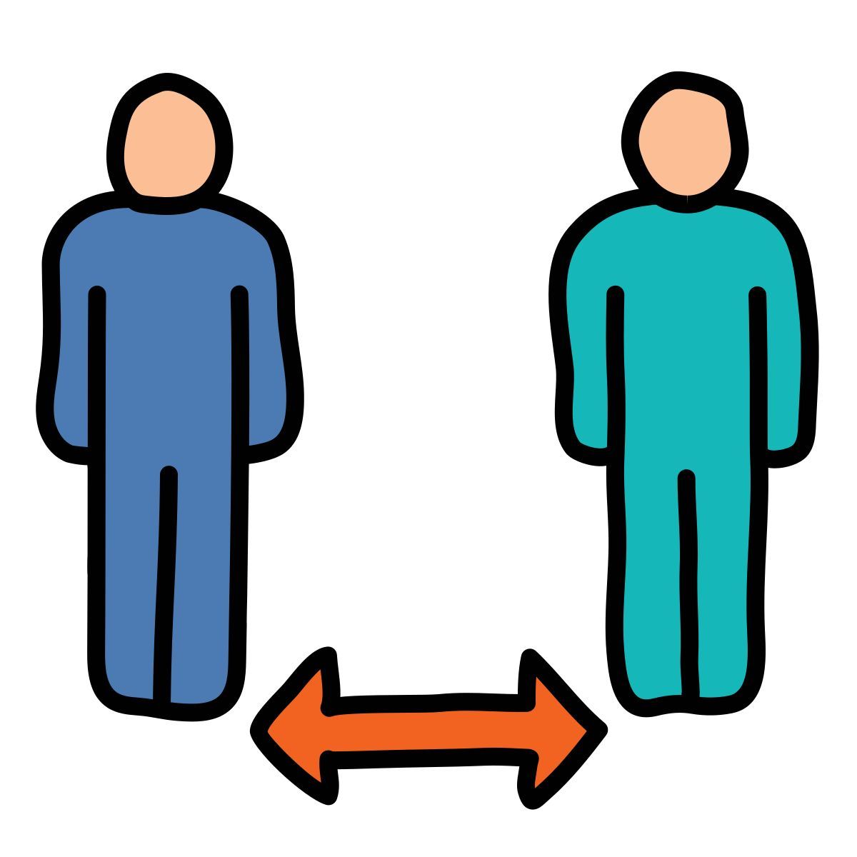 doodle style distance sociale icon