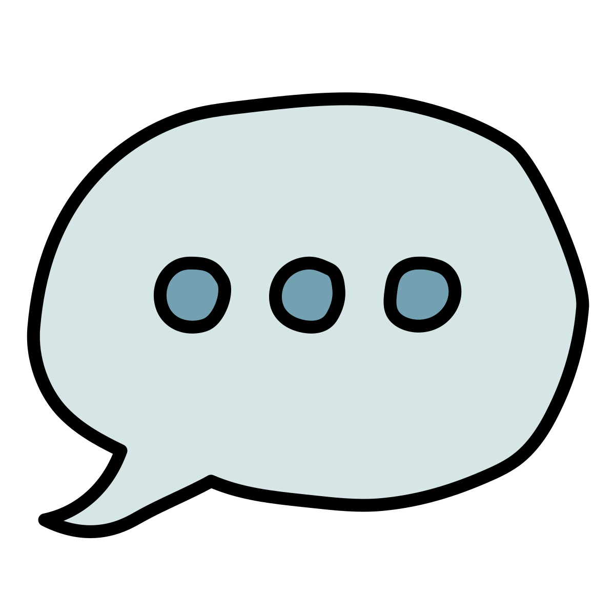 doodle style speech bubble with dots icon