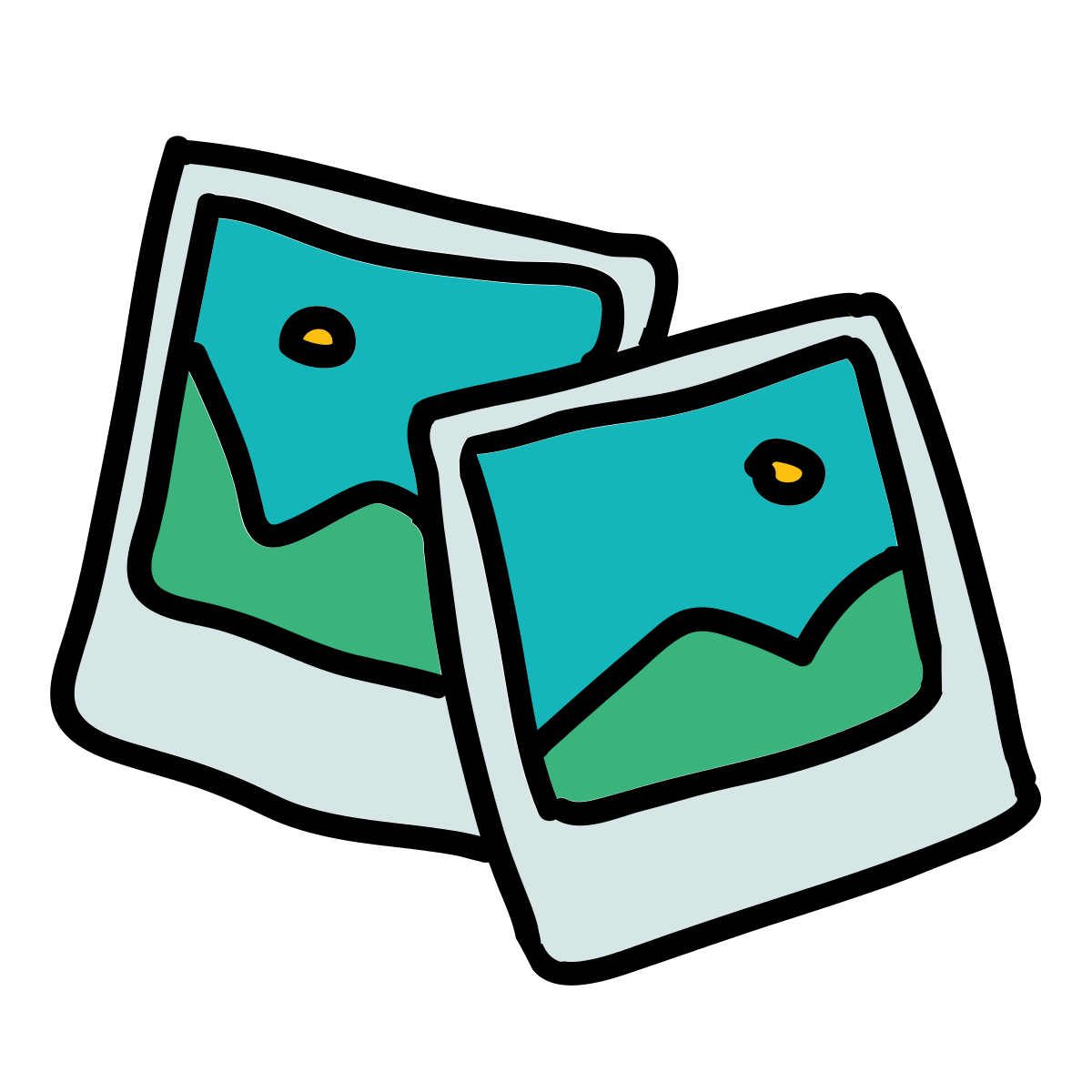 doodle style stack of photos icon