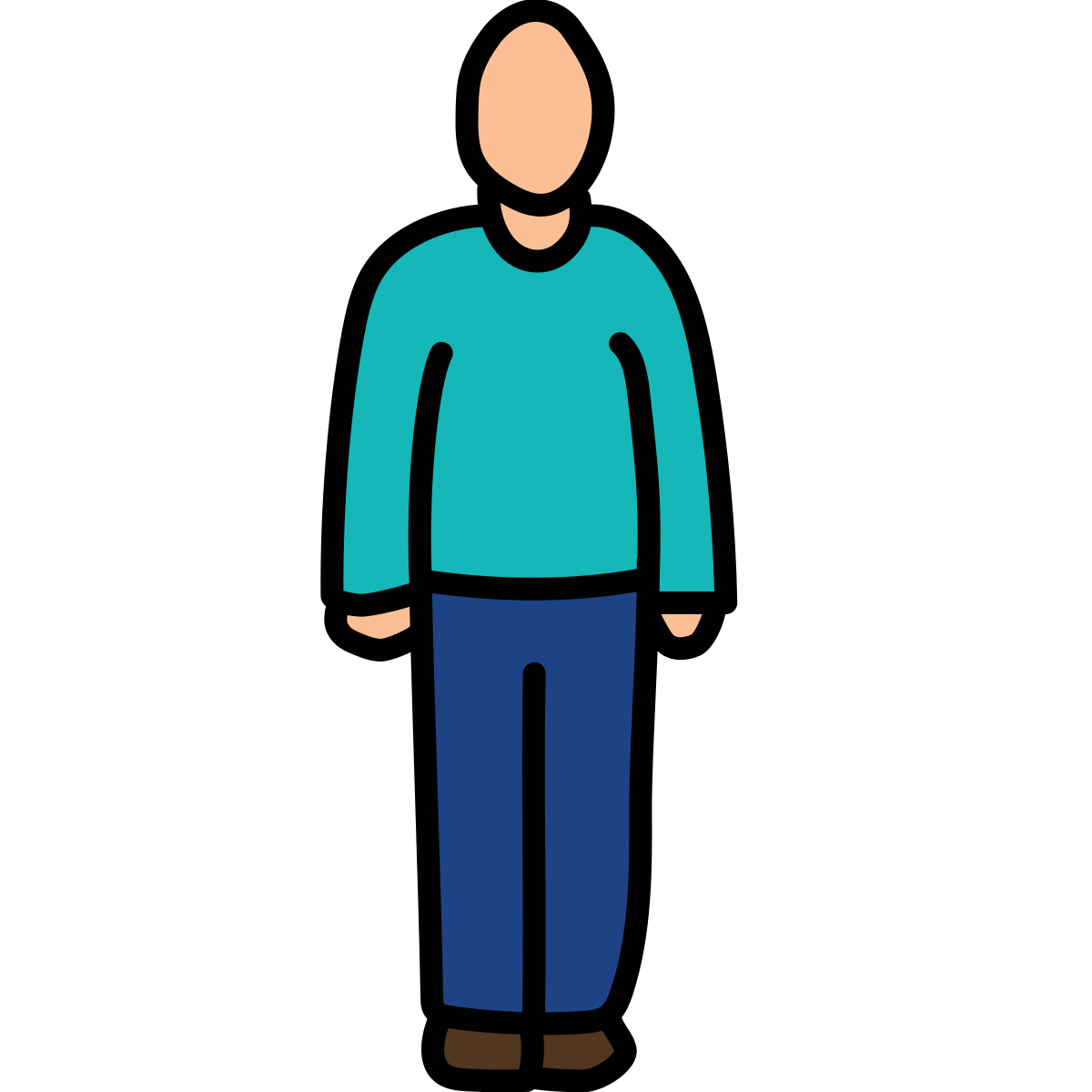 doodle style standing man icon