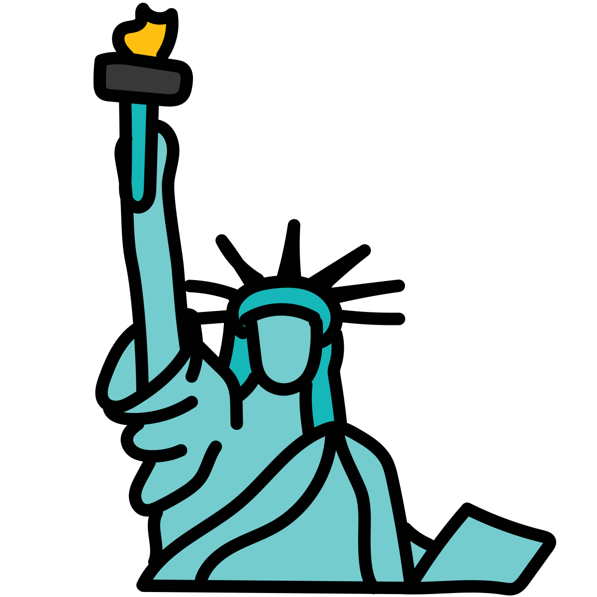 doodle style statue of liberty icon