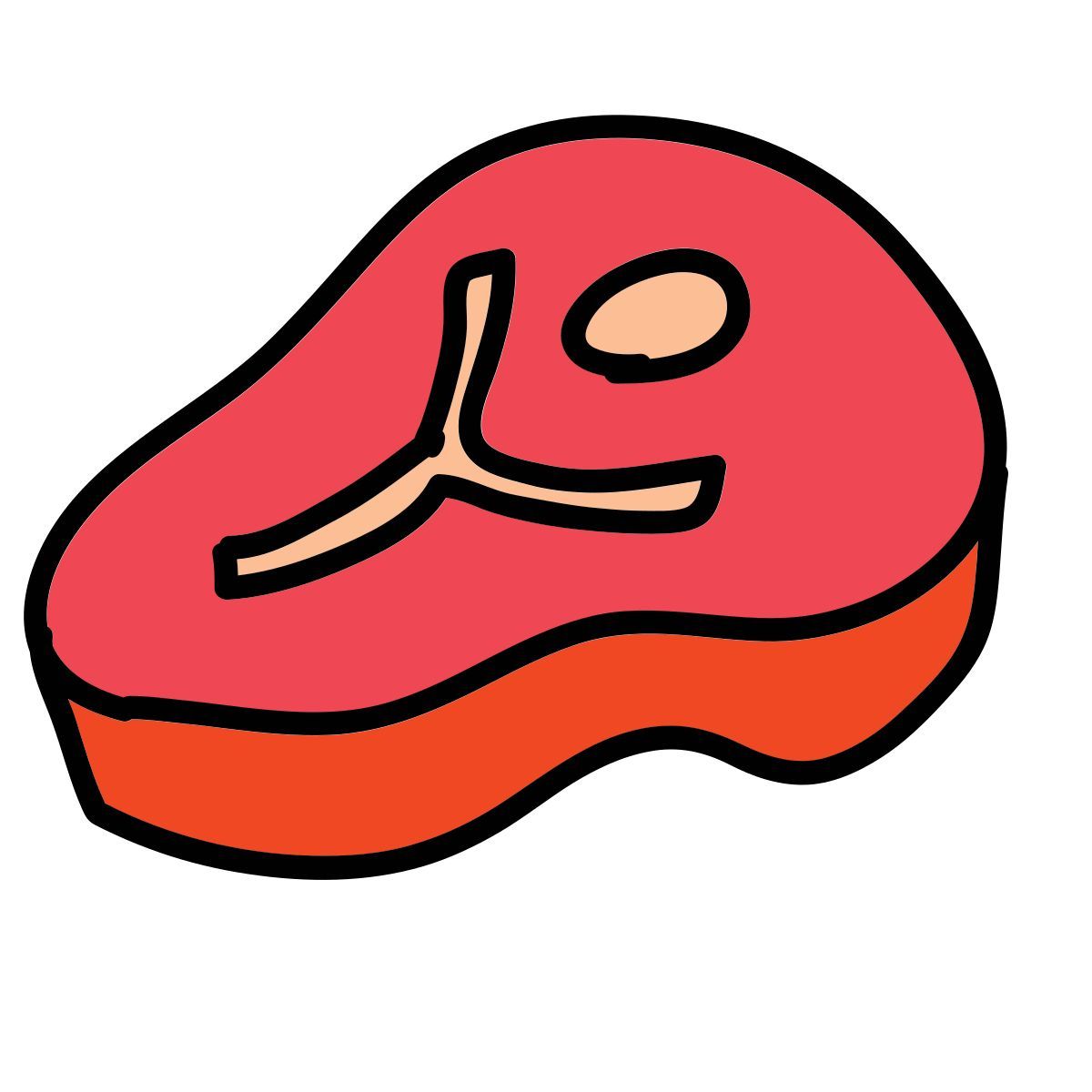 doodle style steak icon