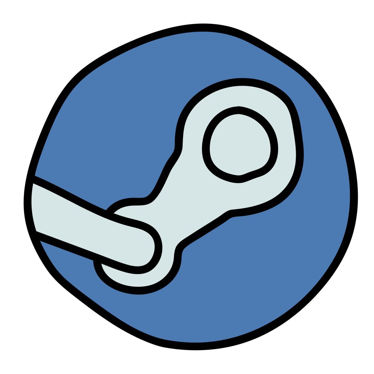 doodle style entouré de vapeur icon