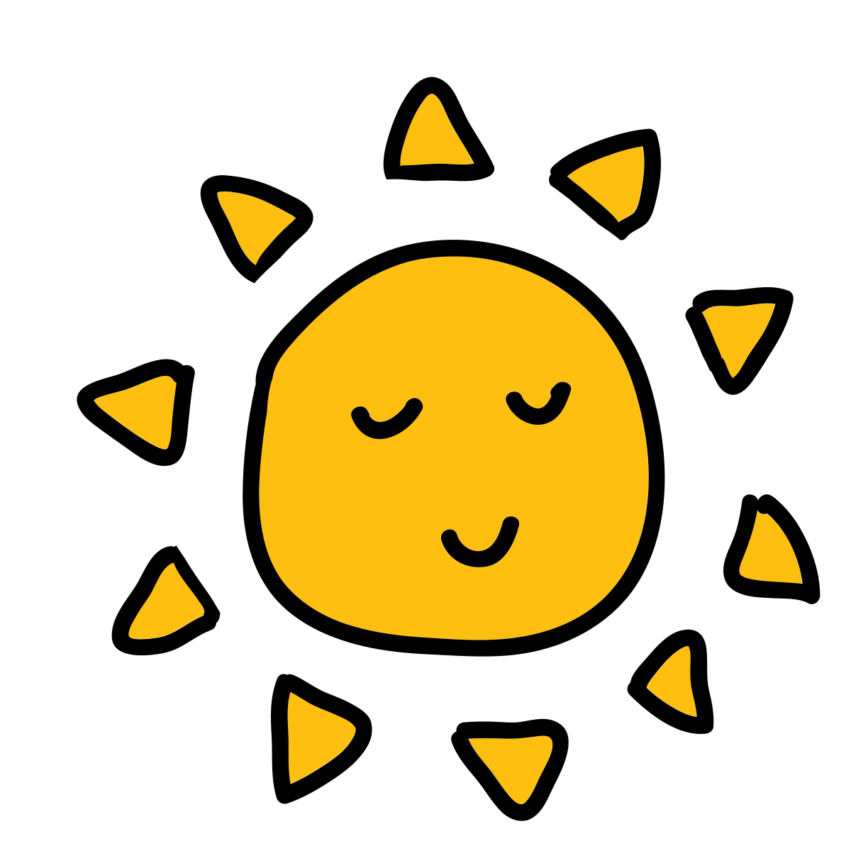 doodle style sun icon
