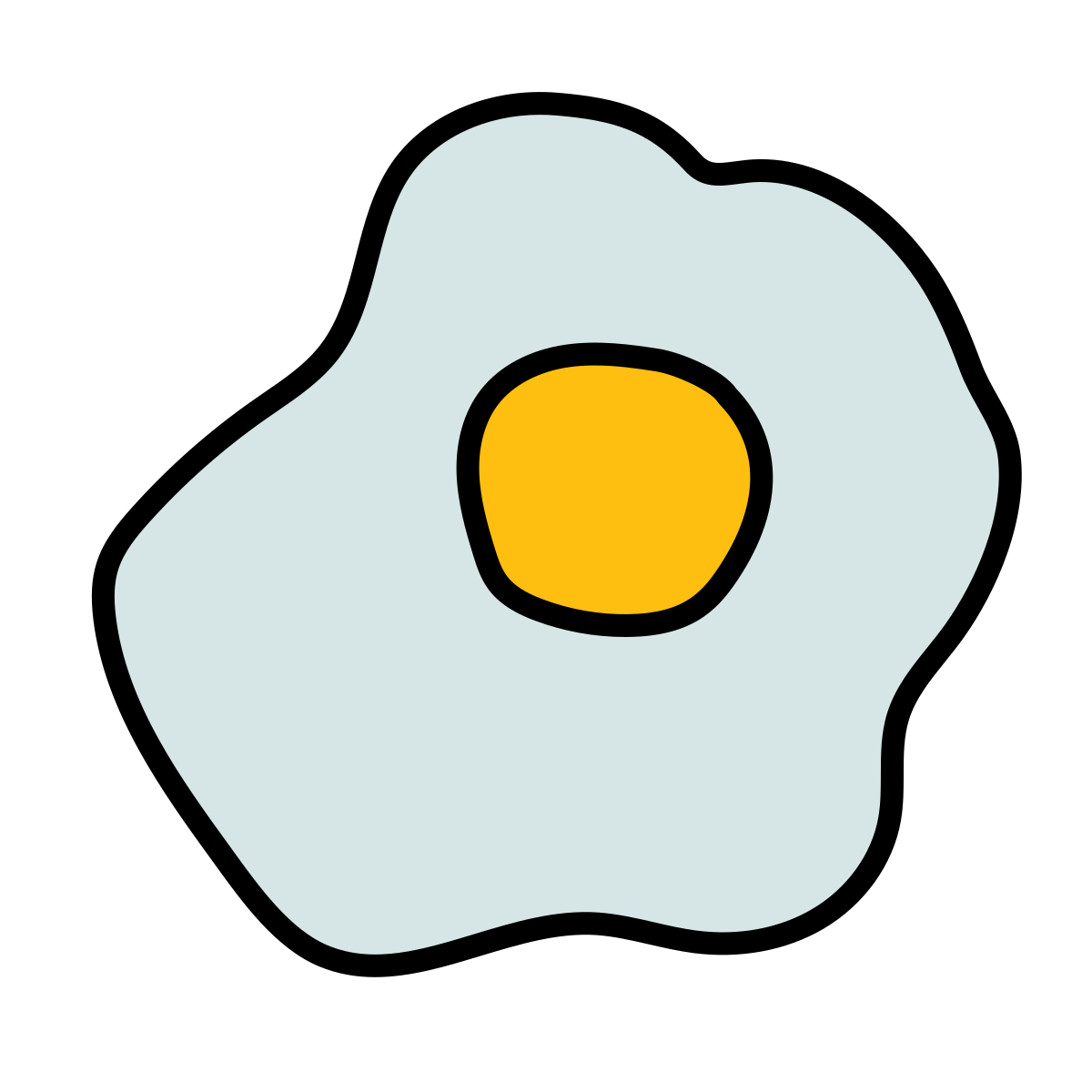 doodle style sunny side up eggs icon