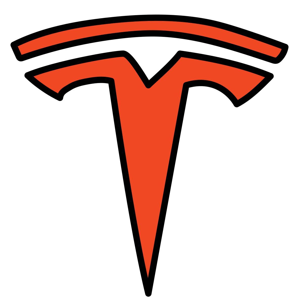 doodle style tesla logo filled icon