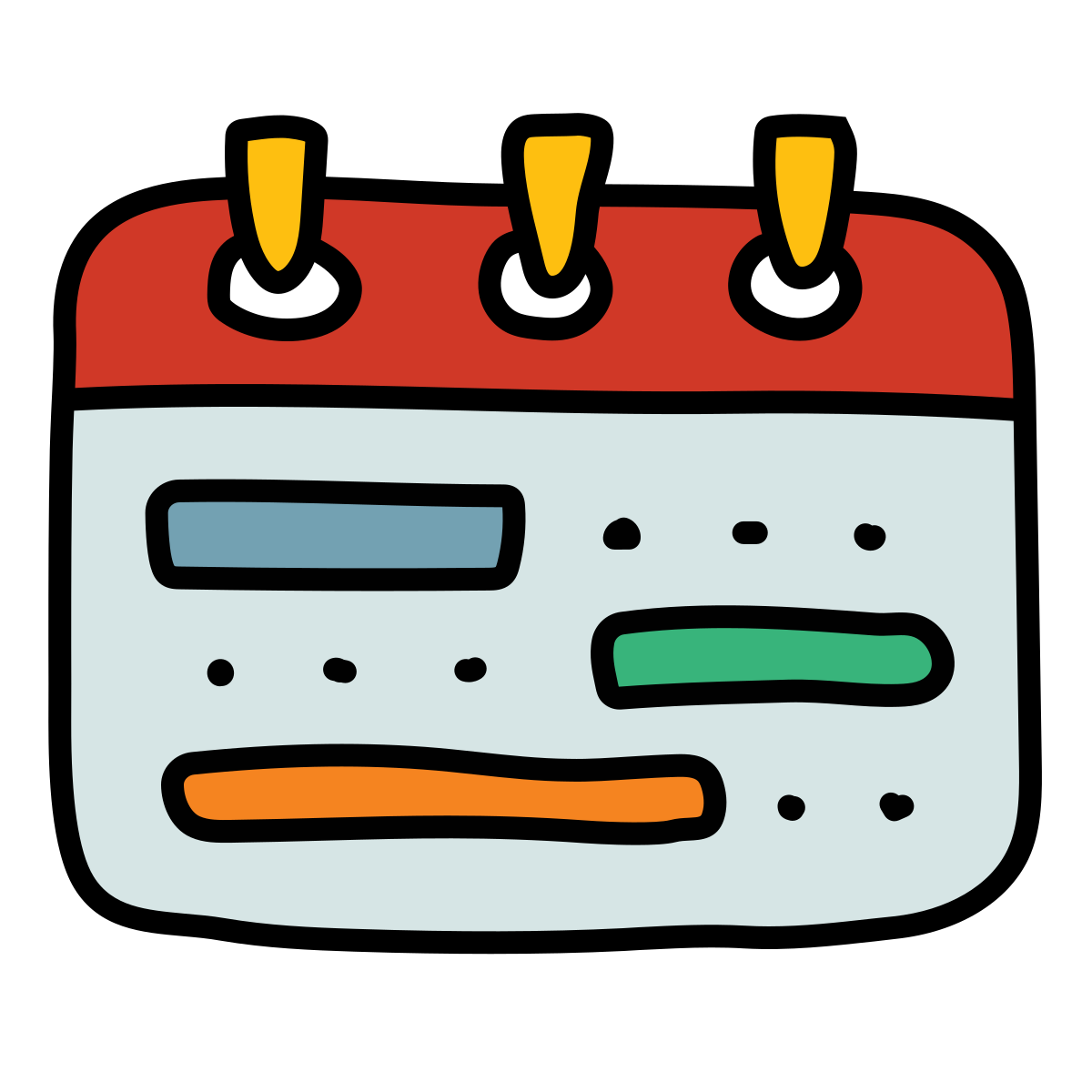 doodle style timeline week icon