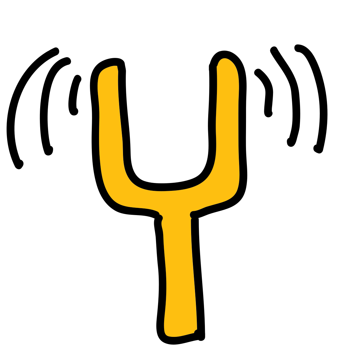 doodle style tuning fork icon