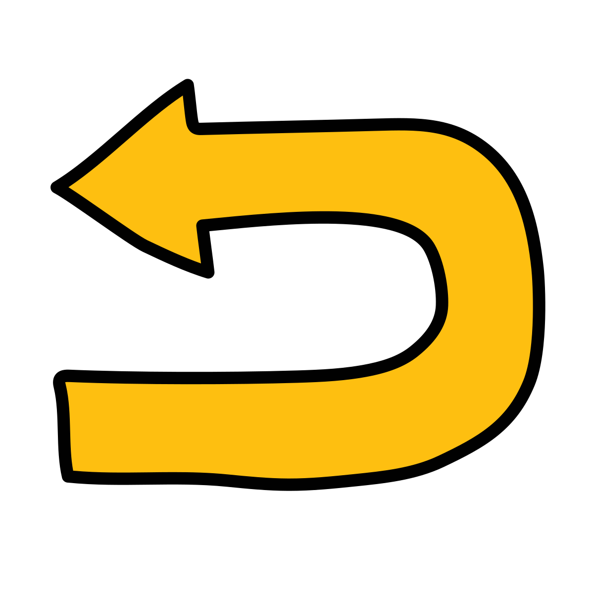 doodle style u turn to left icon