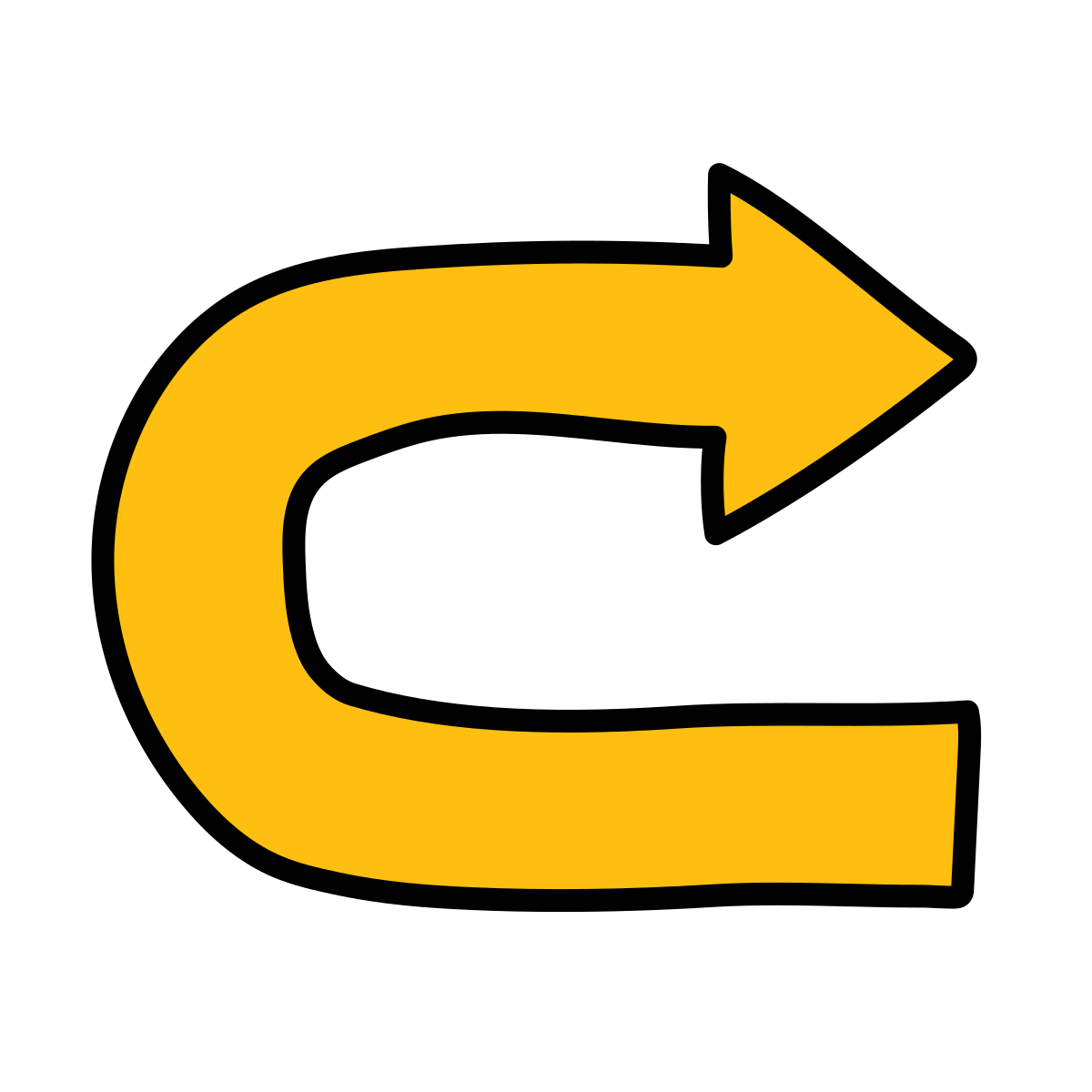 doodle style u turn to right icon