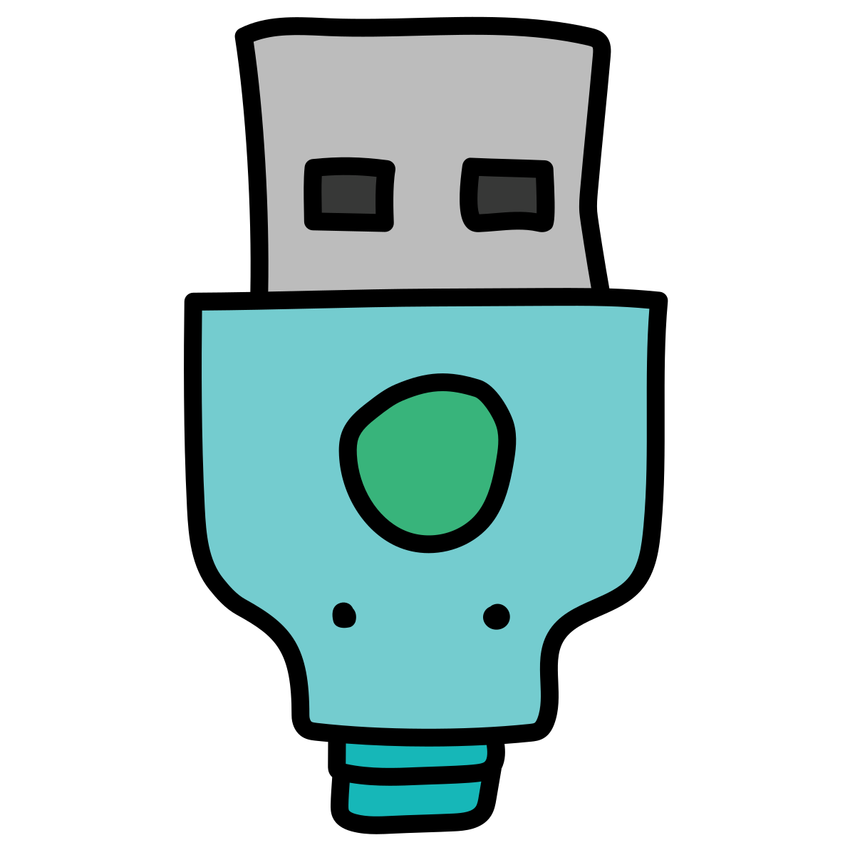 doodle style usb on icon