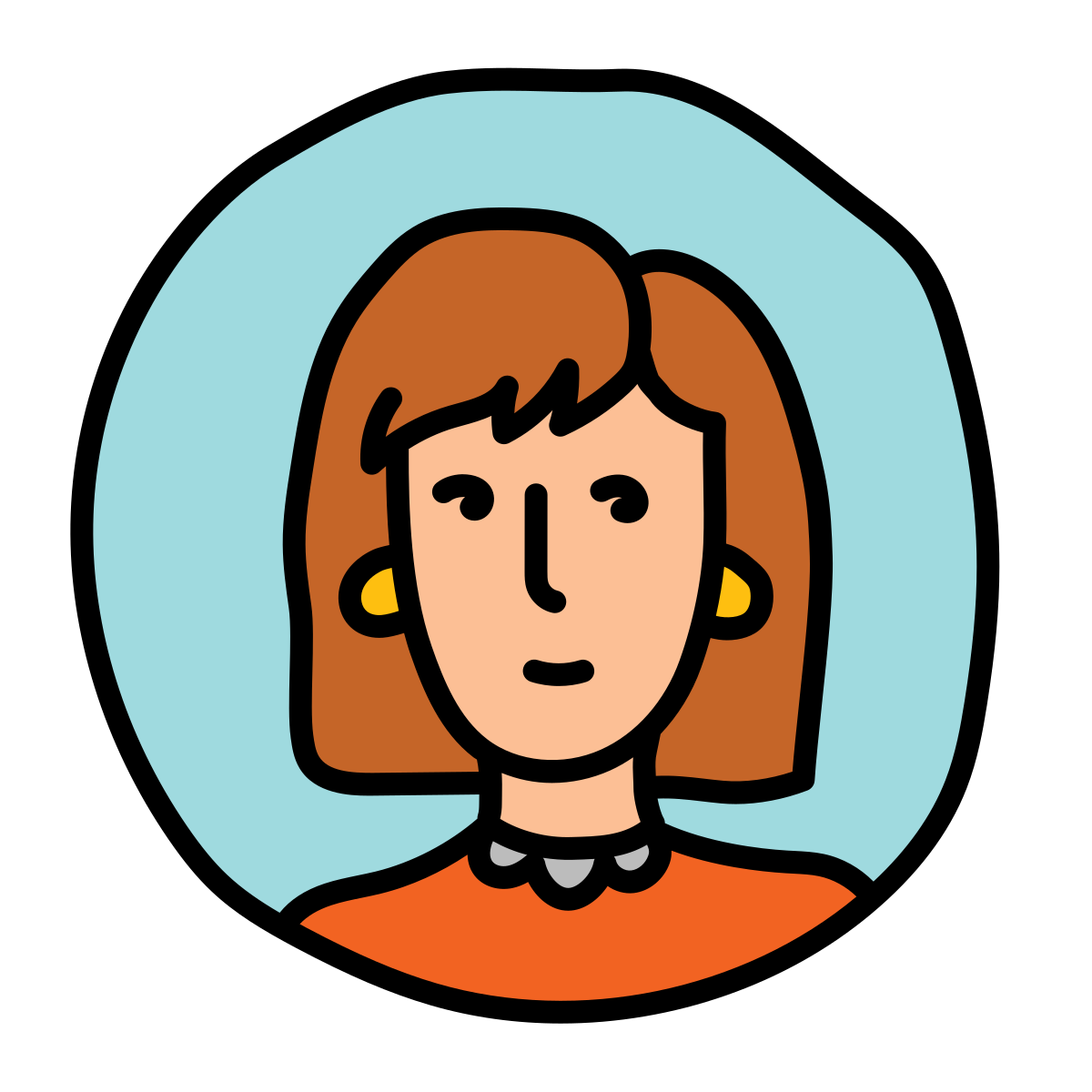 doodle style user female circle icon