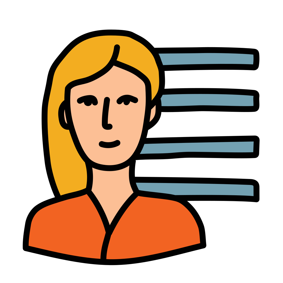 doodle style user menu female icon