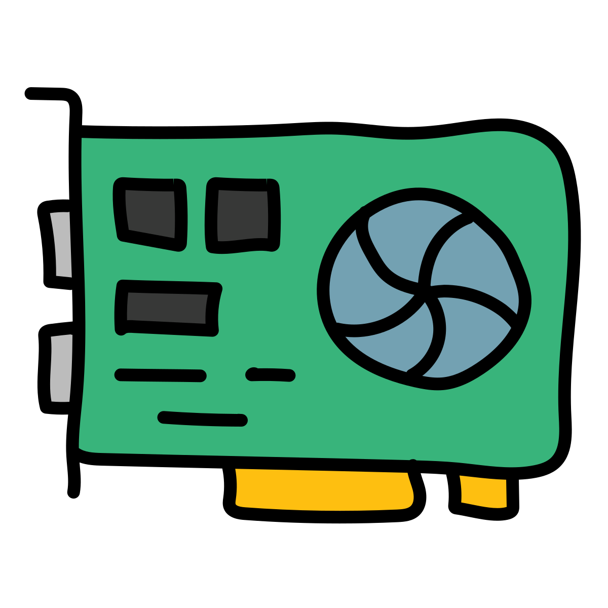 doodle style video card icon