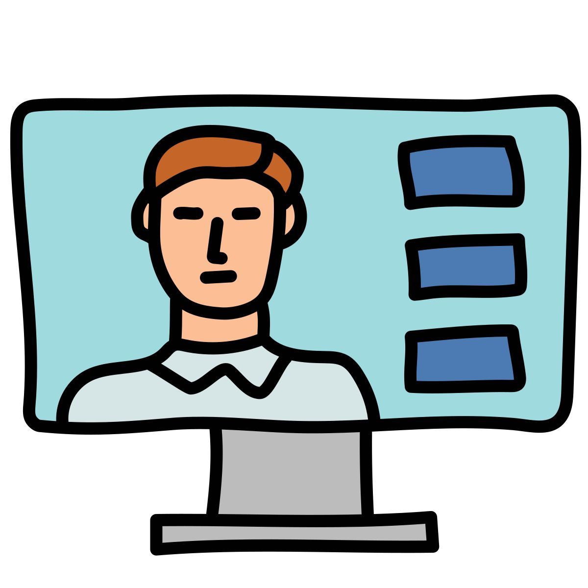 doodle style video conferenza icon