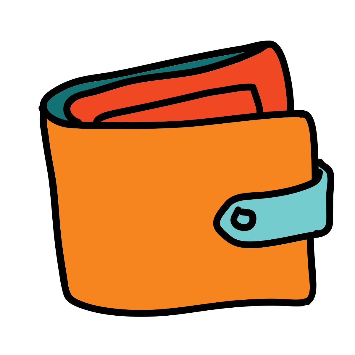 doodle style wallet icon