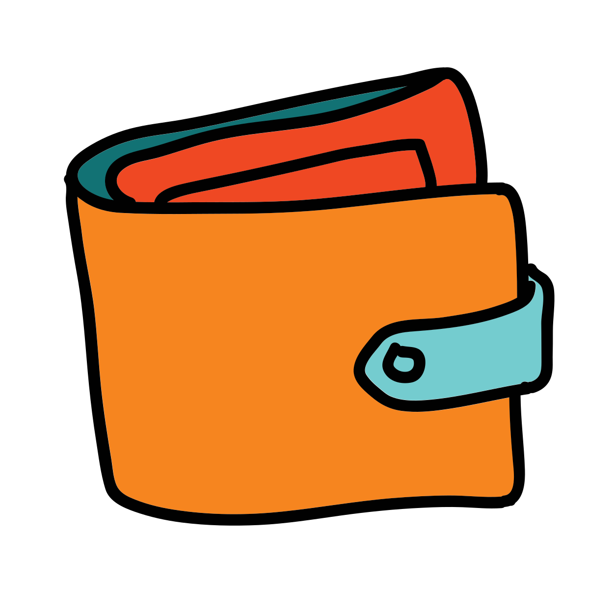 doodle style wallet icon