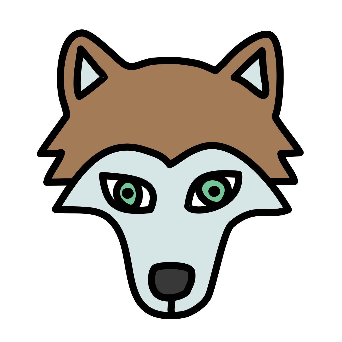 doodle style wolf icon