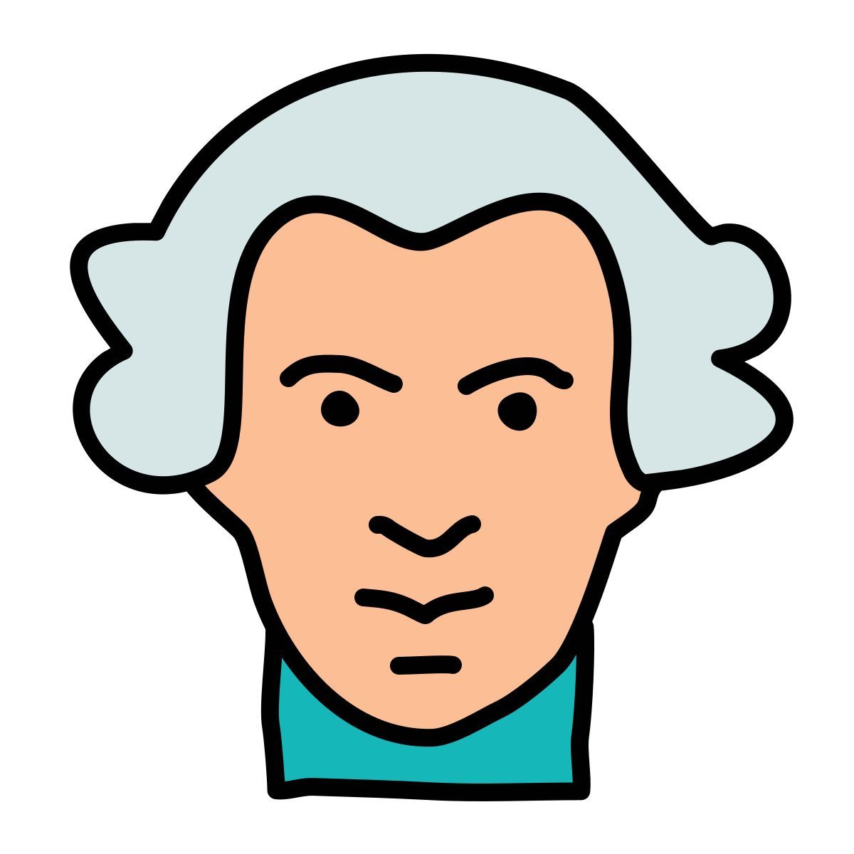 doodle style wolfgang amadeus mozart icon