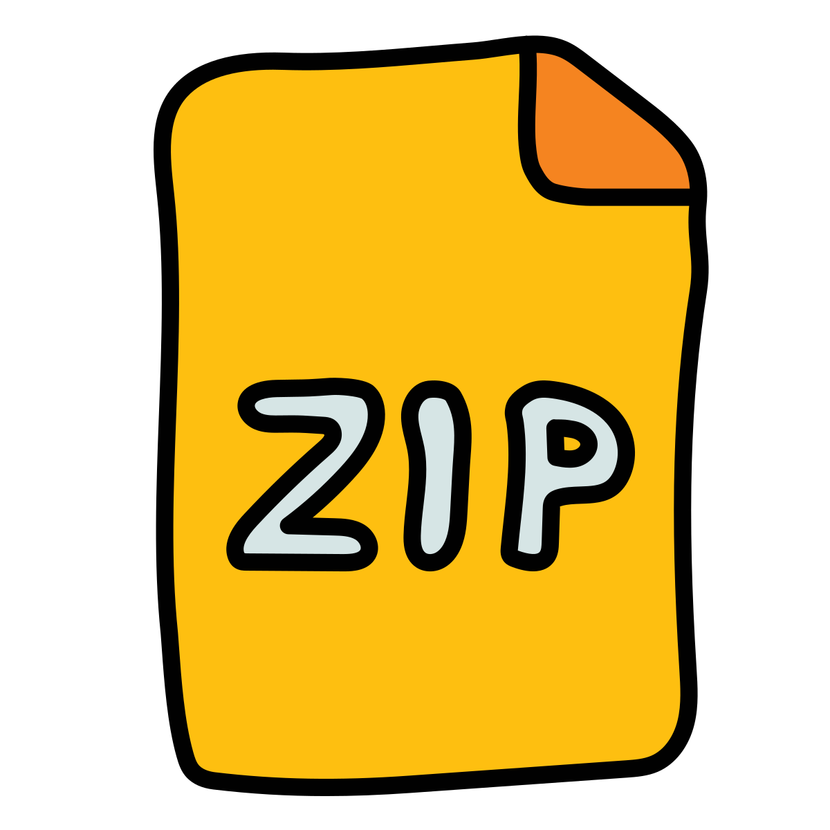 doodle style zip icon