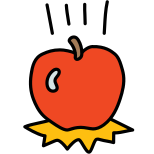 Falling Apple icon in Doodle Style