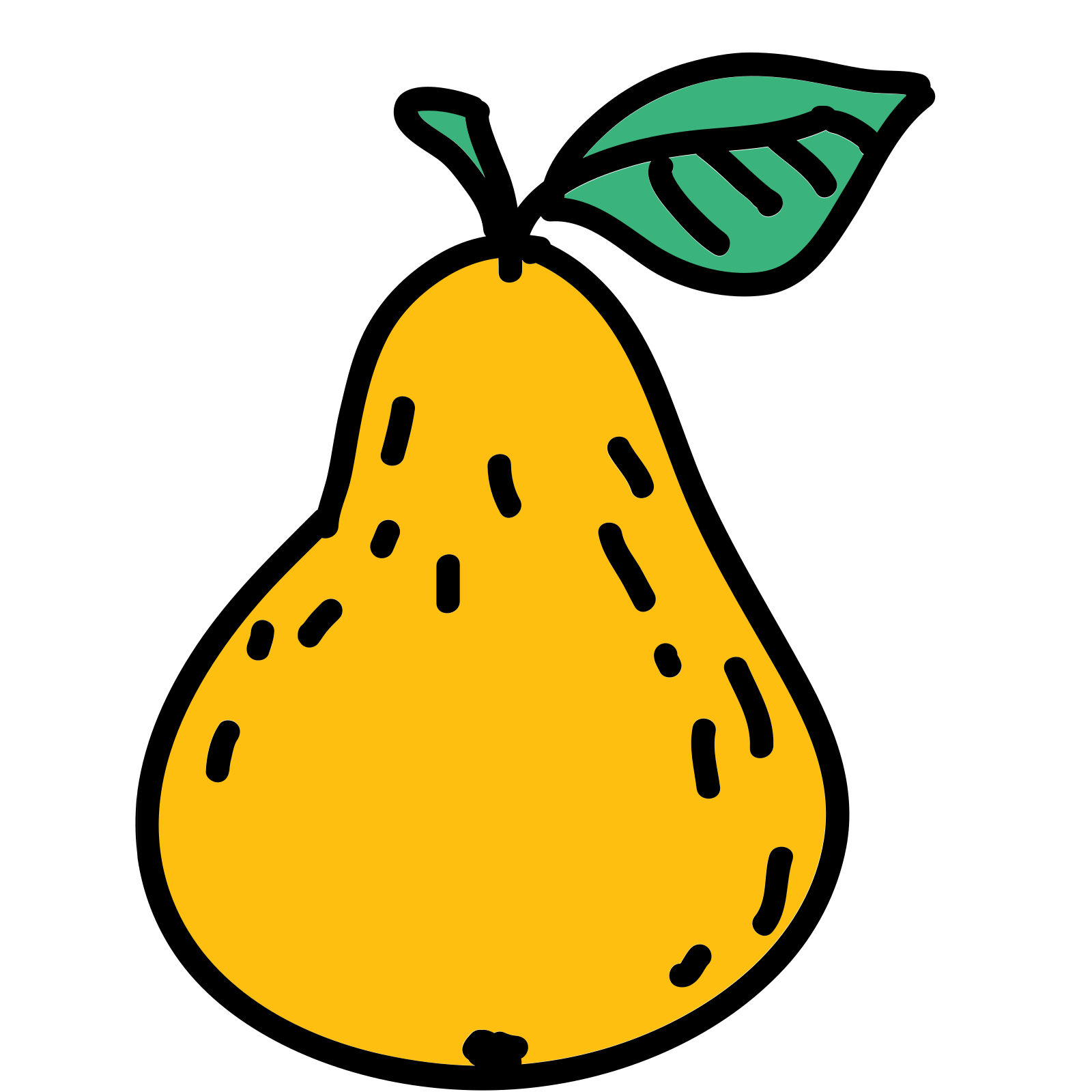 at the top of the icon is a stem shaped line and a leaf shape