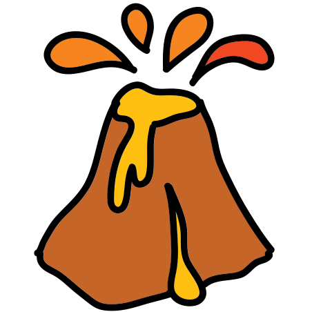 Volcano icon in Doodle Style