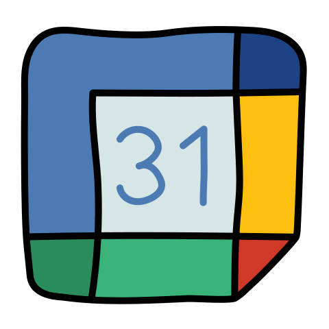 Google Calendar Icon In Doodle Style