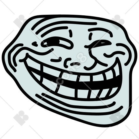 Trollface color icon in PNG, SVG