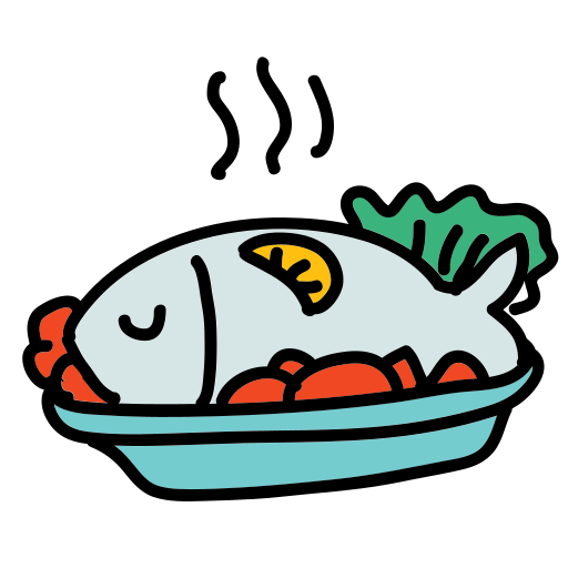 Fish Food icon in Doodle Style