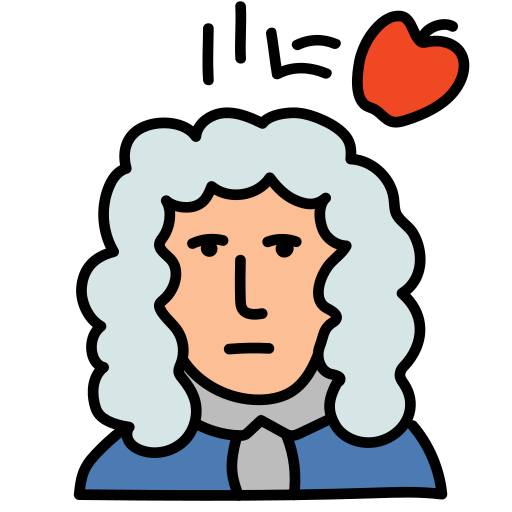 Isaac Newton icon in Doodle Style