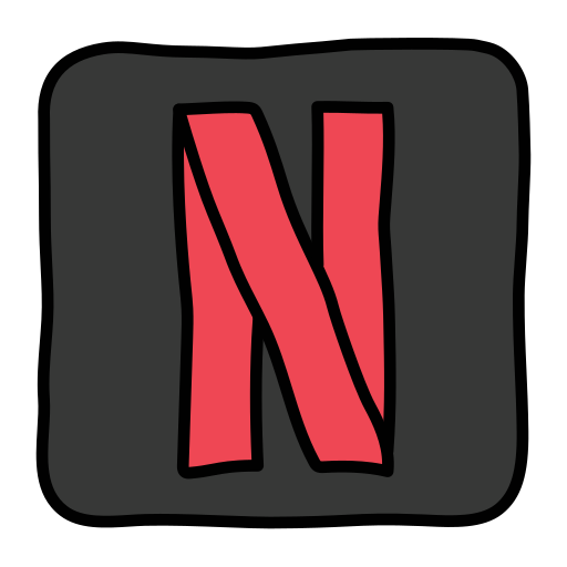 Netflix Desktop App icon in Doodle Style