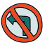 No Turn Road Sign icon