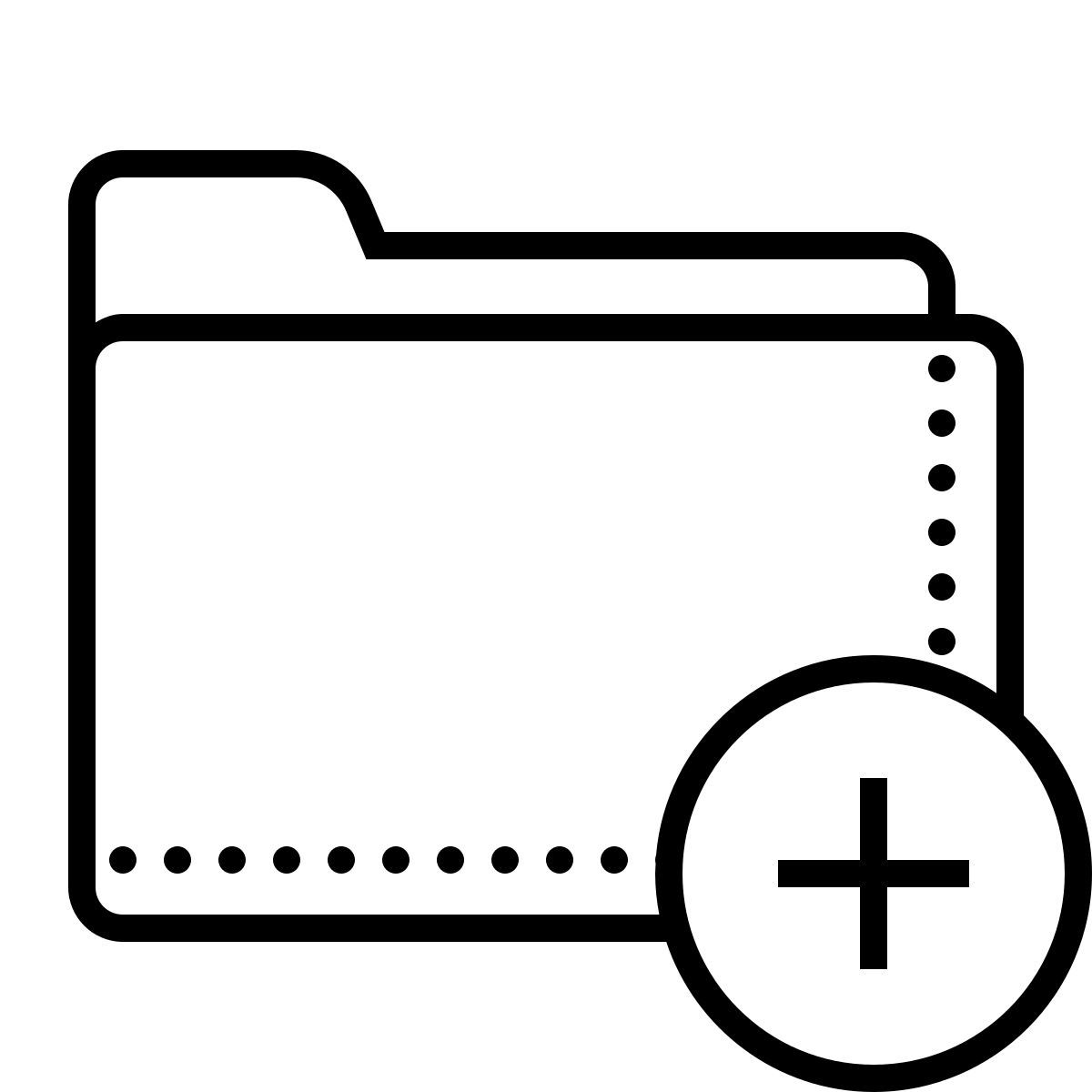dotted style add folder icon