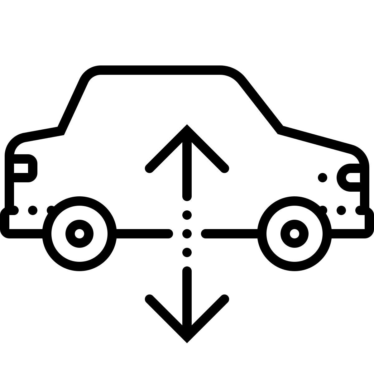 dotted style advertencia de suspensión de aire icon