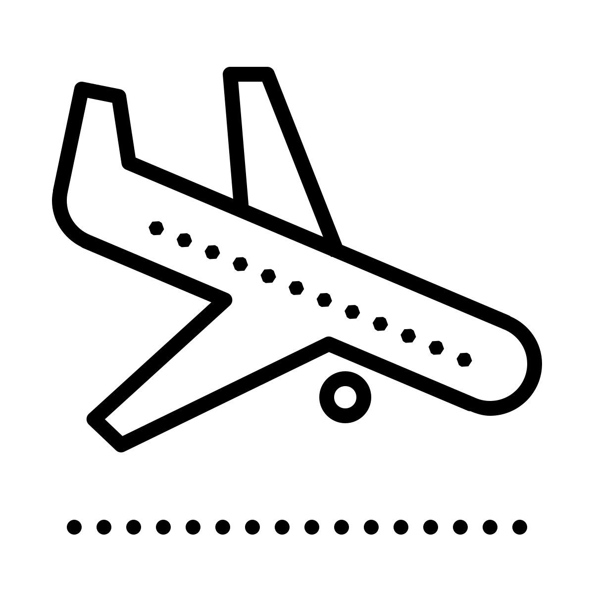 dotted style atterraggio aereo icon