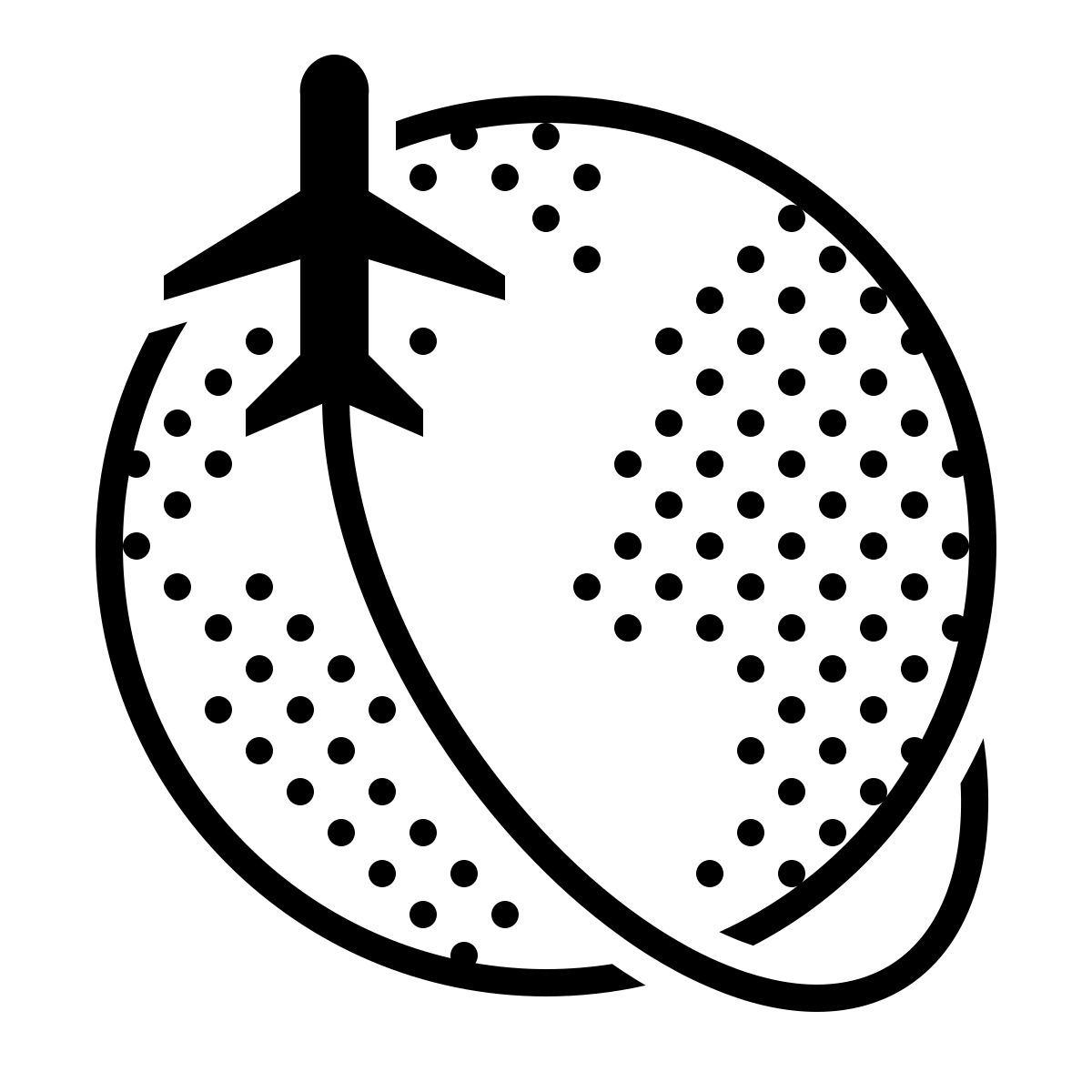 dotted style around the globe icon