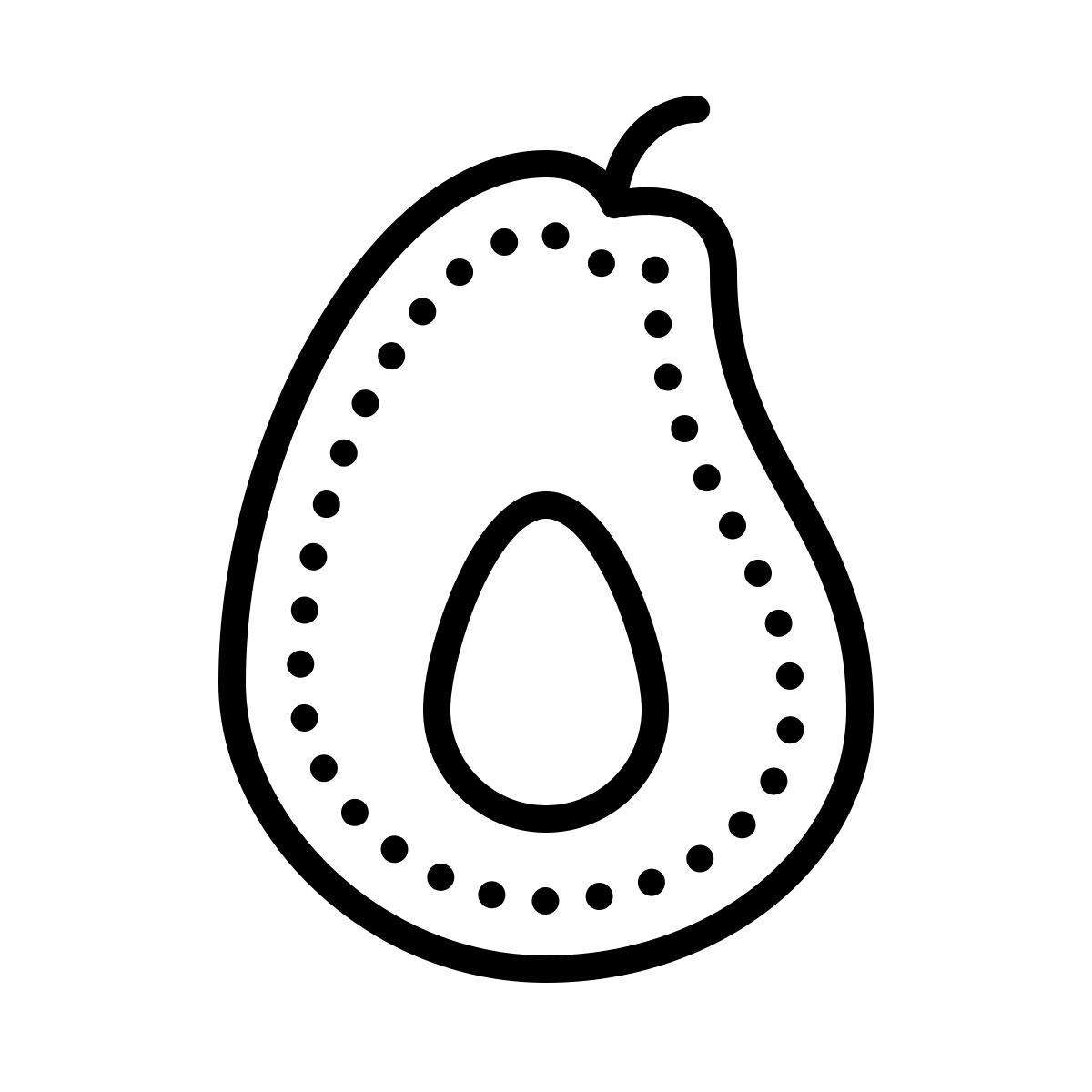 dotted style avocado icon