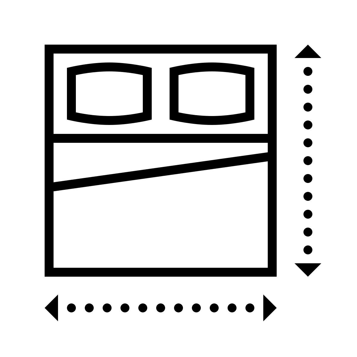 dotted style single bed icon