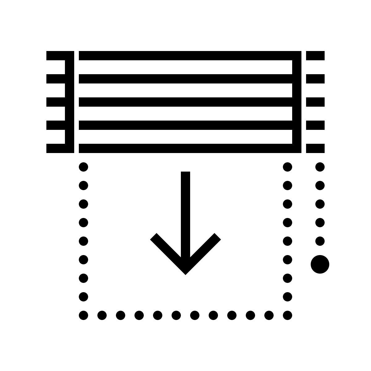 dotted style fermeture des volets icon