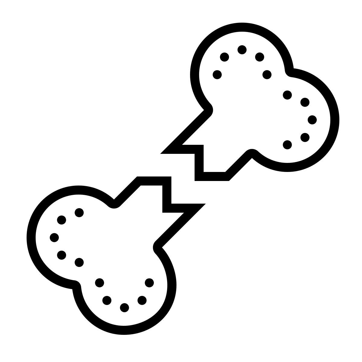 dotted style broken bone icon