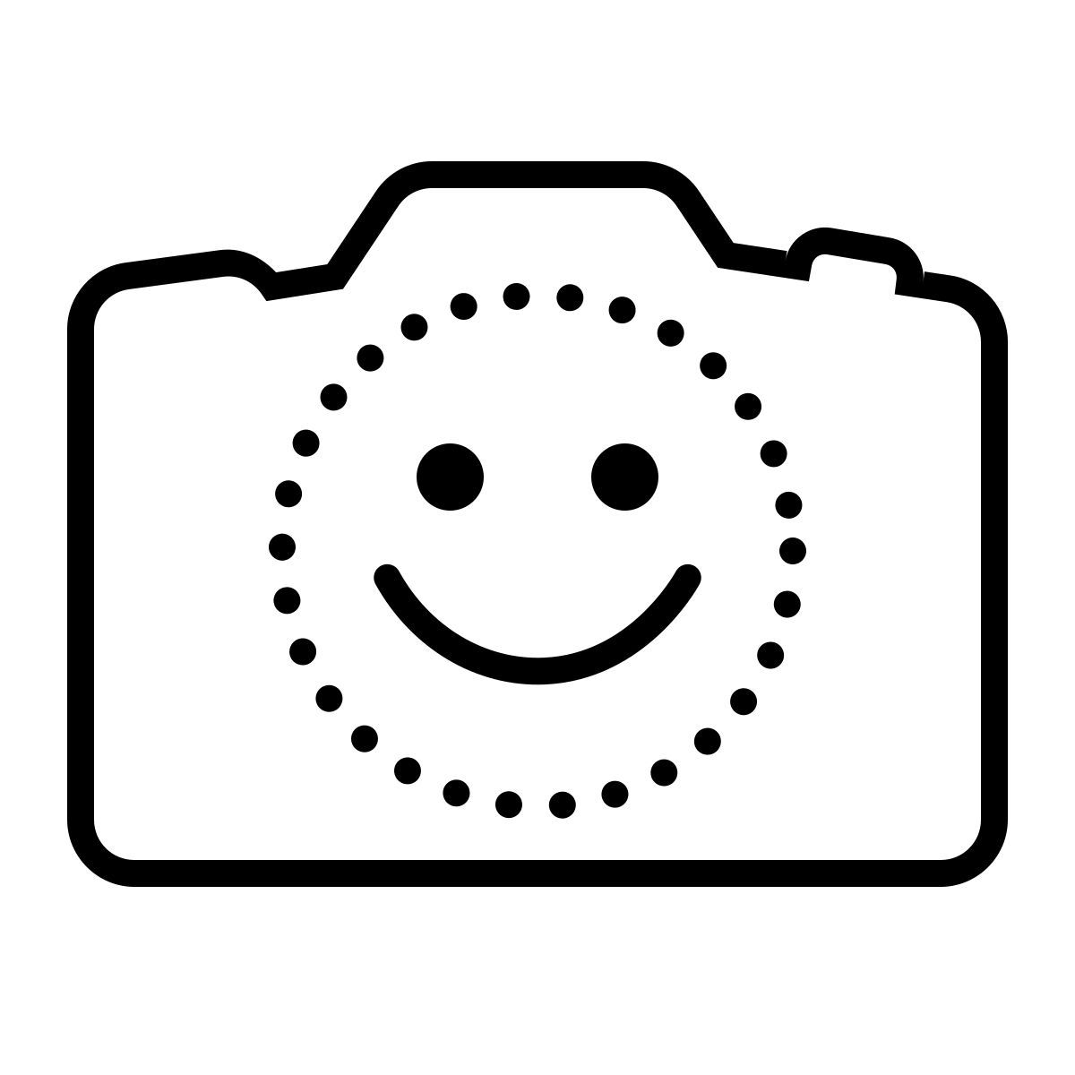 dotted style 与面孔的照相机象 icon