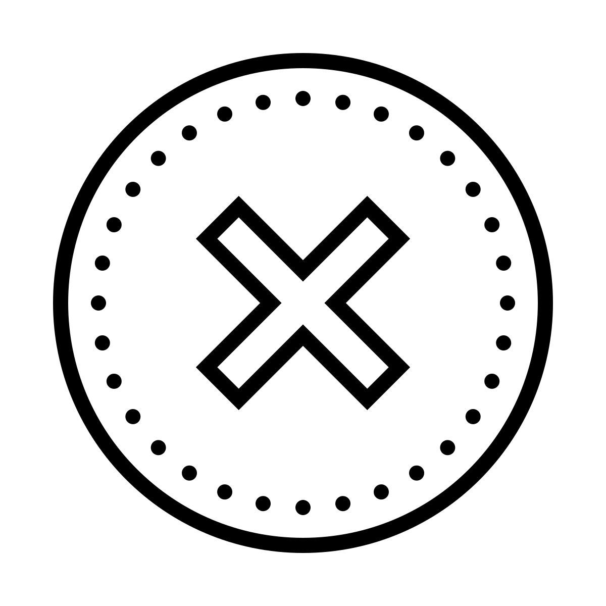 dotted style cancelar icon