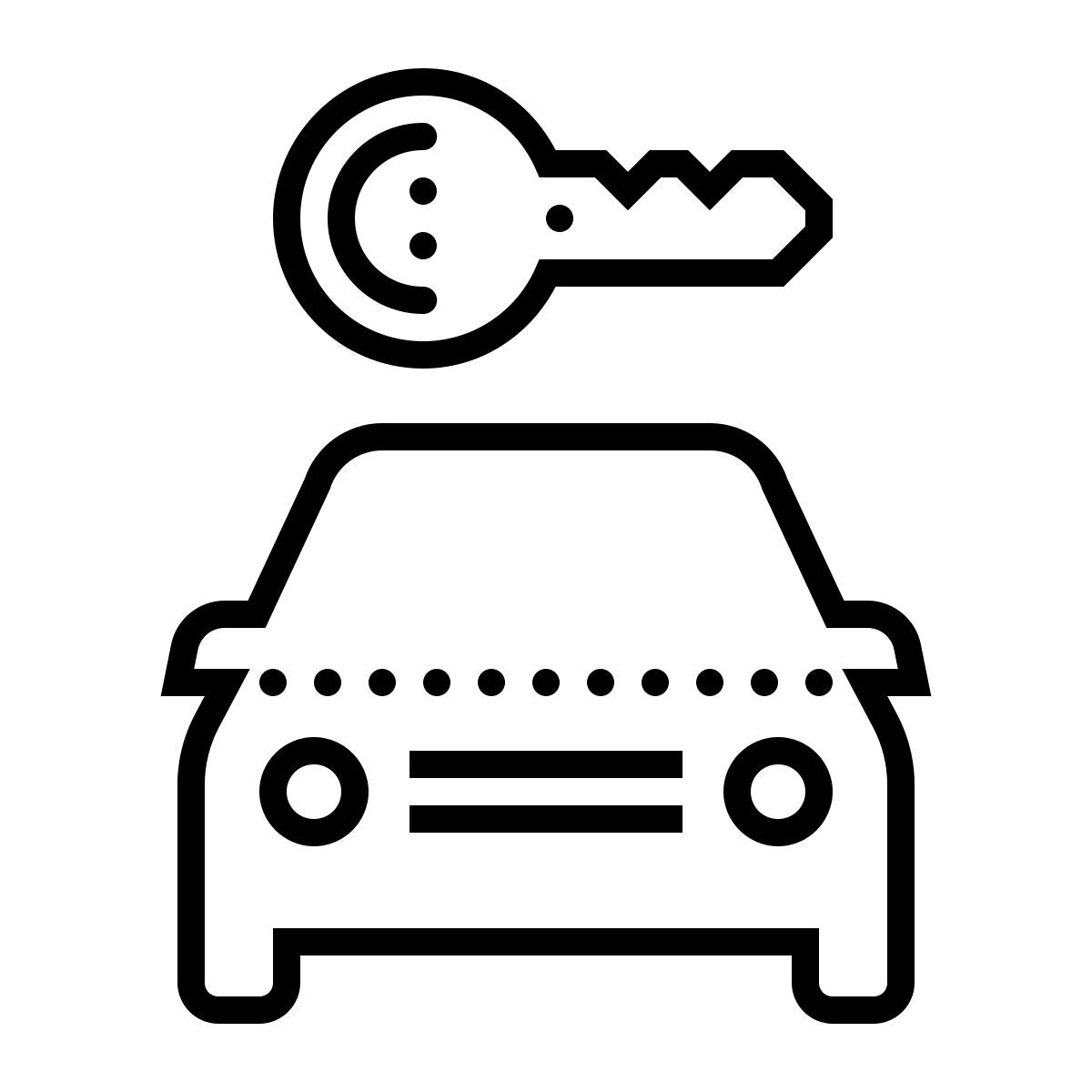 dotted style 자동차 임대 icon