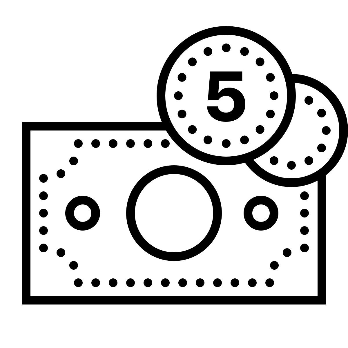 dotted style kasse icon