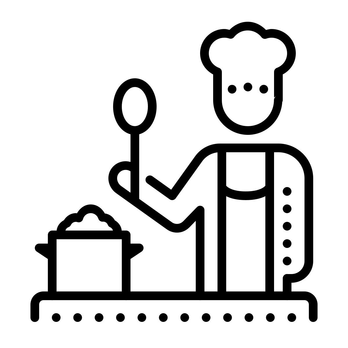 dotted style chef cocina icon