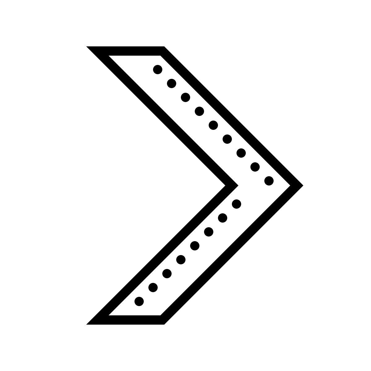 dotted style winkel rechts icon