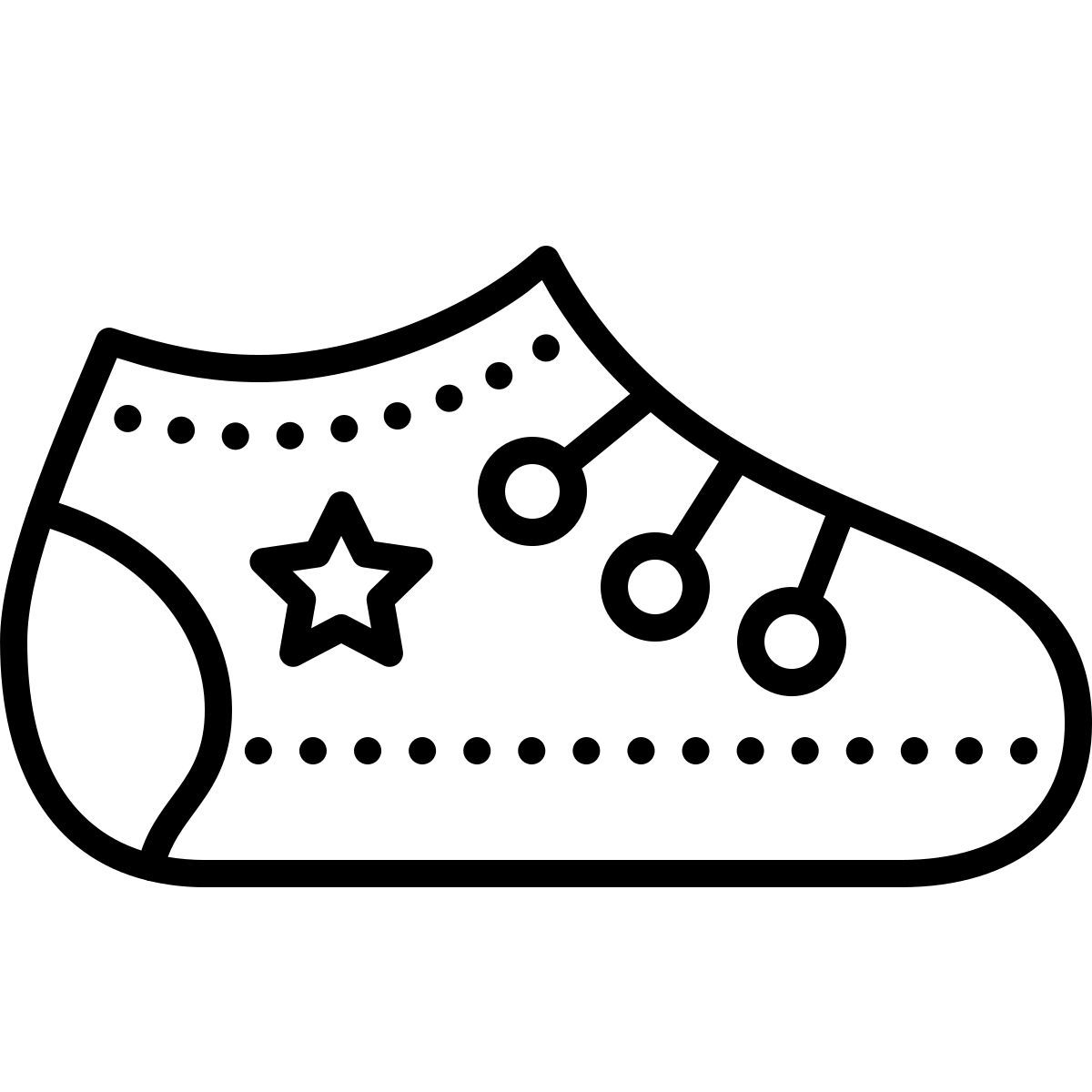 dotted style children shoes icon